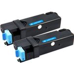 Pack de 2 Dell 593-10313 / 593-10321 (FM065) toner compatibles haute capacité cyan (Ink Hero)