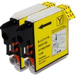 Pack de 2 Brother LC1100Y cartouches d'encre compatibles jaune (Ink Hero)