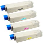 Pack de 4 Oki C5850, C5950, MC560 toner compatibles (Ink Hero)