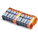 Pack de 10 Canon PGI-520 & CLI-521 cartouches d'encre compatibles (Ink Hero)