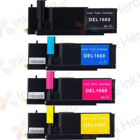 Pack de 4 Dell C1660W toner compatibles (Ink Hero)