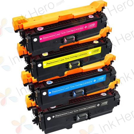 Pack de 4 HP 504X & 504A toner compatibles (Ink Hero)