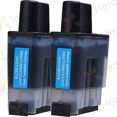 Pack de 2 Brother LC900C cartouches d'encre compatibles cyan (Ink Hero)