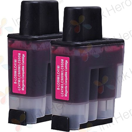 Pack de 2 Brother LC900M cartouches d'encre compatibles magenta (Ink Hero)