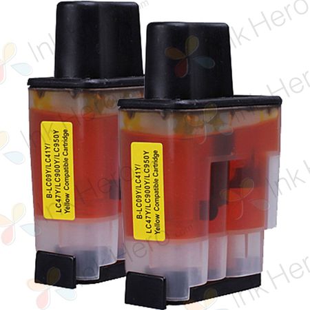 Pack de 2 Brother LC900Y cartouches d'encre compatibles jaune (Ink Hero)