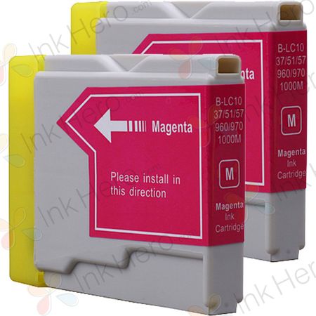 Pack de 2 Brother LC1000M cartouches d'encre compatibles magenta (Ink Hero)