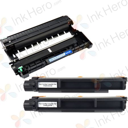 Pack de 3 Brother TN2320 & DR2300 toner & tambour compatibles haute capacité (Ink Hero)