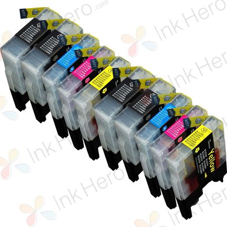 Pack de 10 Brother LC1240 (LC1220) cartouches d'encre compatibles haute capacité (Ink Hero)