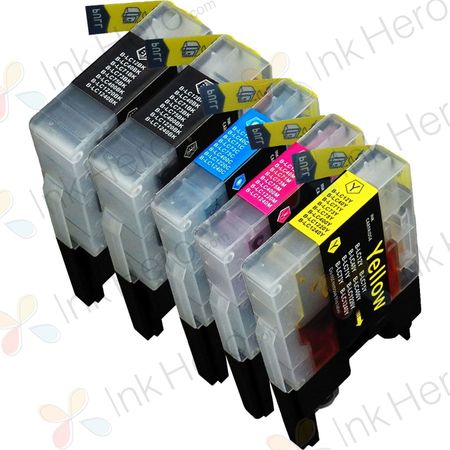 Pack de 5 Brother LC1240 (LC1220) cartouches d'encre compatibles haute capacité (Ink Hero)