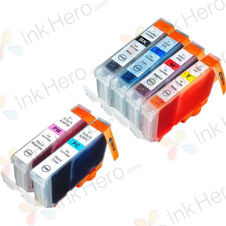 Pack de 6 Canon CLI-8 cartouches d'encre compatibles (Ink Hero)