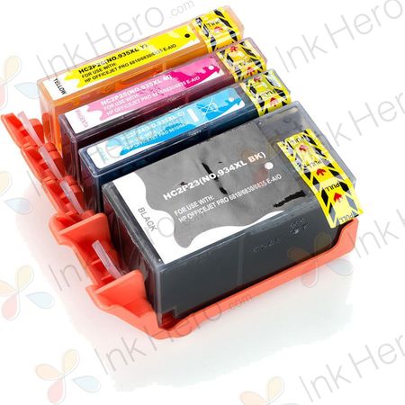 Pack de 4 HP 934XL & HP 935XL cartouches d'encre compatibles haute capacité (Ink Hero)