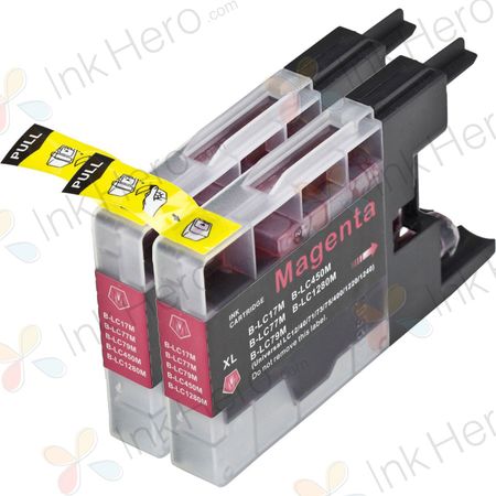 Pack de 2 Brother LC1280M cartouches d'encre compatibles extra haute capacité magenta (Ink Hero)