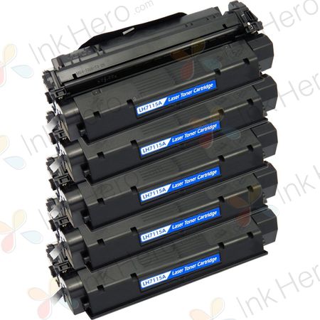 Pack de 5 HP 15A (C7115A) toner compatibles noir (Ink Hero)