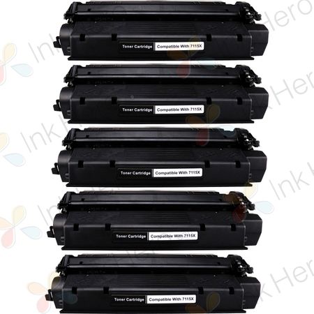 Pack de 5 HP 15X (C7115X) toner compatibles haute capacité noir (Ink Hero)