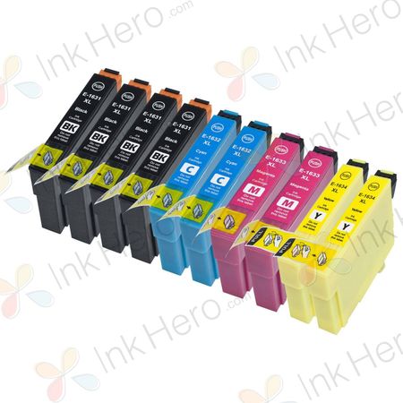 Pack de 10 Epson 16XL XXL cartouches d'encre compatibles haute capacité (Ink Hero)