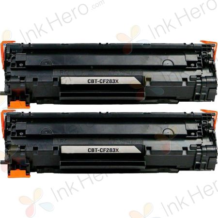 Pack de 2 HP 83X (CF283X) toner compatibles haute capacité noir (Ink Hero)