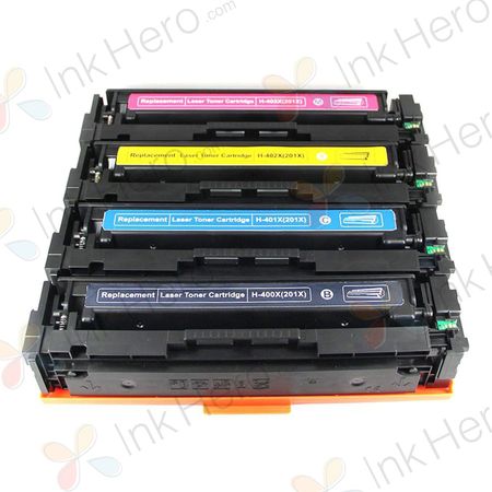 Pack de 4 HP 201X (201A) toner compatibles haute capacité (Ink Hero)