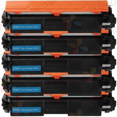 Pack de 5 HP 30X (CF230X) toner compatibles haute capacité noir (Ink Hero)