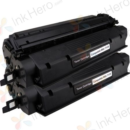 Pack de 2 HP 15X (C7115X) toner compatibles haute capacité noir (Ink Hero)