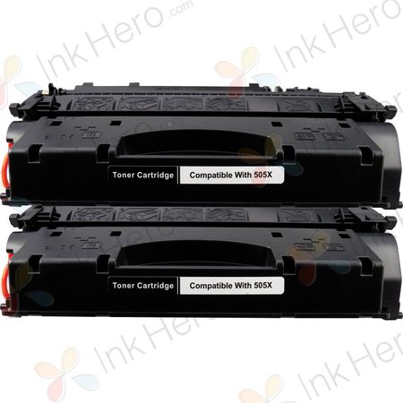 Pack de 2 HP 05X (CE505X) toner compatibles haute capacité noir (Ink Hero)