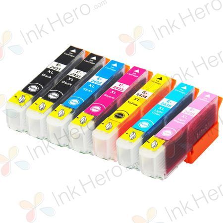 Pack de 7 Epson 24XL cartouches d'encre compatibles haute capacité (Ink Hero)