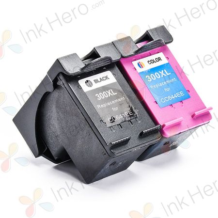 Pack de 2 HP 300XL cartouches d'encre compatibles haute capacité (Ink Hero)