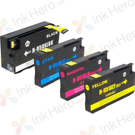 Pack de 4 HP 950XL & 951XL cartouches d'encre compatibles haute capacité (Ink Hero)