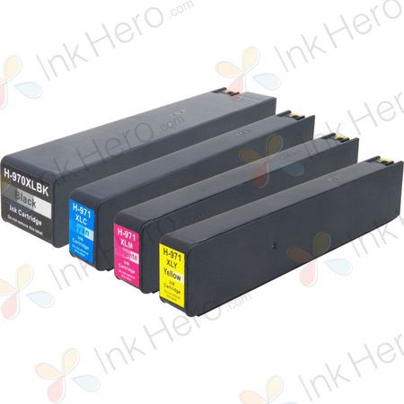 Pack de 4 HP 970XL & 971XL cartouches d'encre compatibles haute capacité (Ink Hero)