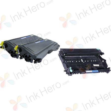 Pack de 3 Brother TN2120 & DR2100 toner & tambour compatibles (Ink Hero)