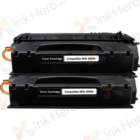 Pack de 2 HP 49X (Q5949X) toner compatibles haute capacité noir (Ink Hero)