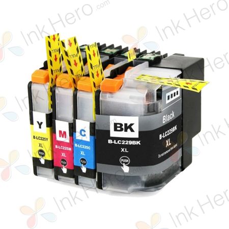 Pack de 4 Brother LC229 & LC225 cartouches d'encre compatibles super haute capacité (Ink Hero)