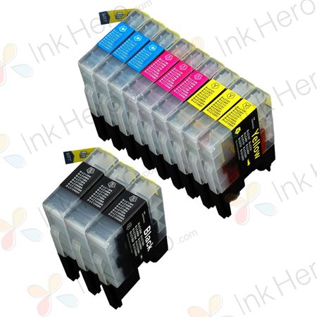 Pack de 12 Brother LC1240 (LC1220) cartouches d'encre compatibles haute capacité (Ink Hero)