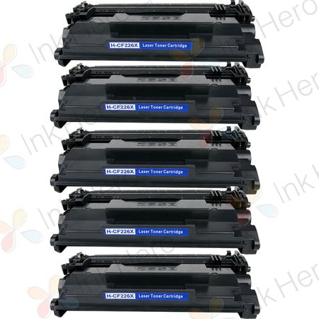 Pack de 5 HP 26X (CF226X) toner compatibles haute capacité noir (Ink Hero)