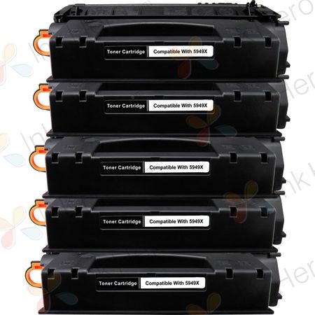 Pack de 5 HP 49X (Q5949X) toner compatibles haute capacité noir (Ink Hero)