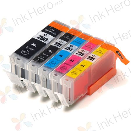 Pack de 5 Canon PGI-550XL & CLI-551XL cartouches d'encre compatibles haute capacité (Ink Hero)