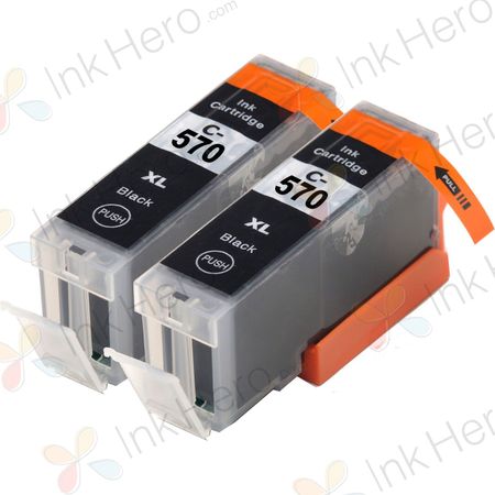 Pack de 2 Canon PGI-570XL cartouches d'encre compatible haute capacité noir (Ink Hero)