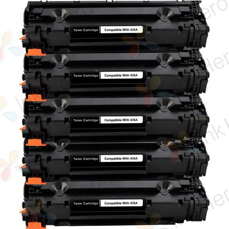 Pack de 5 HP 36A (CB436A) toner compatibles noir (Ink Hero)