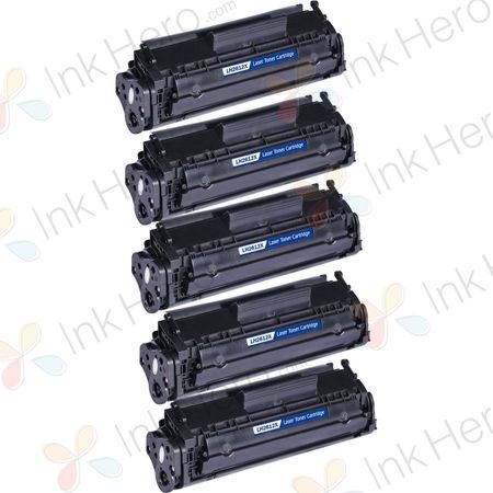 Pack de 5 HP 12X (Q2612X) toner compatibles haute capacité noir (Ink Hero)