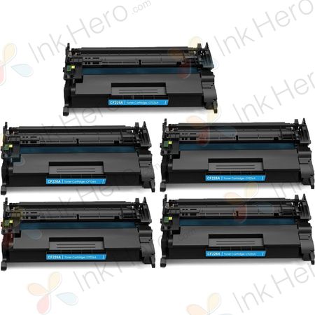 Pack de 5 HP 26A (CF226A) toner compatibles noir (Ink Hero)