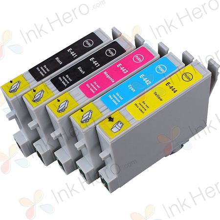 Pack de 5 Epson T0445 cartouches d'encre compatibles (Ink Hero)