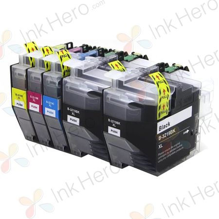 Pack de 5 Brother LC3219 cartouches d'encre compatibles super haute capacité (Ink Hero)