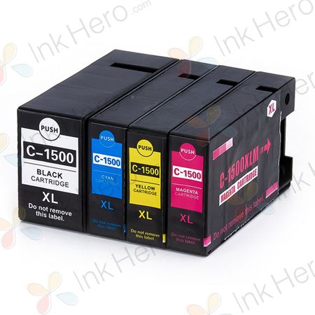 Pack de 4 Canon PGI-1500XL cartouches d'encre compatibles haute capacité (Ink Hero)