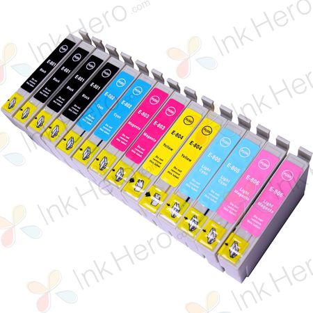 Pack de 14 Epson T0807 cartouches d'encre compatibles (Ink Hero)