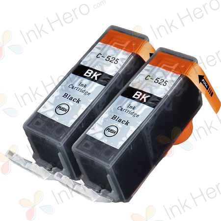 Pack de 2 Canon PGI-525BK cartouches d'encre compatibles noir pigment (Ink Hero)