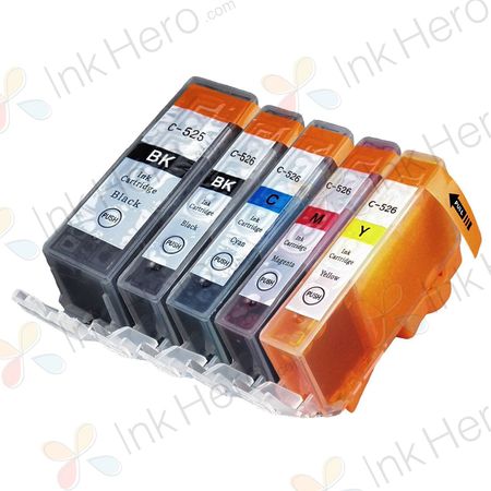 Pack de 5 Canon PGI-525 & CLI-526 cartouches d'encre compatibles (Ink Hero)