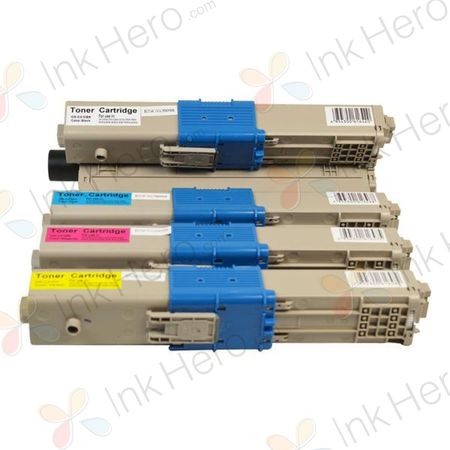 Pack de 4 Oki C310DN, C330DN, MC361, MC362DN, C331DN toner compatibles (Ink Hero)