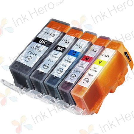 Pack de 5 Canon PGI-520 & CLI-521 cartouches d'encre compatibles (Ink Hero)