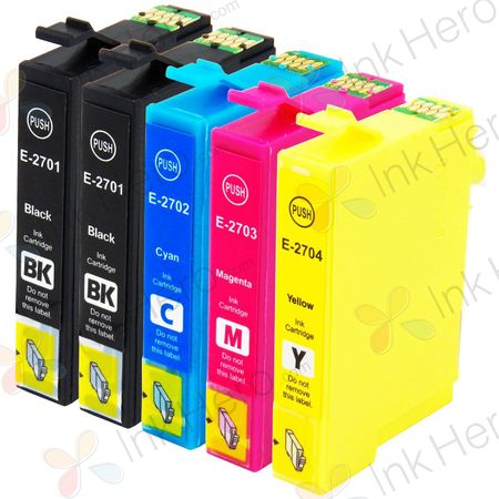 Pack de 5 Epson 27XL cartouches d'encre compatibles haute capacité (Ink Hero)