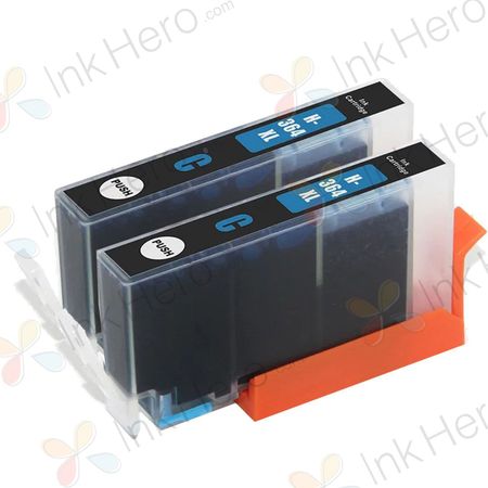 Pack de 2 HP 364XL (CB323EE) cartouches d'encre compatibles haute capacité cyan (Ink Hero)