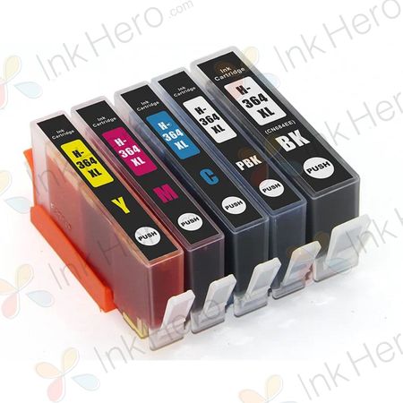 Pack de 5 HP 364XL cartouches d'encre compatibles haute capacité (Ink Hero)